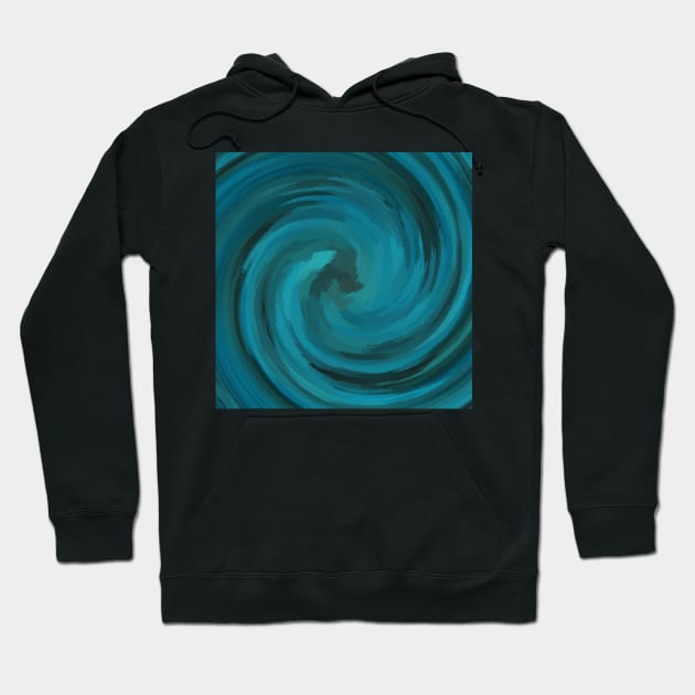 Blue and Green Painting Swirl Hoodie by Peaceful Space AS